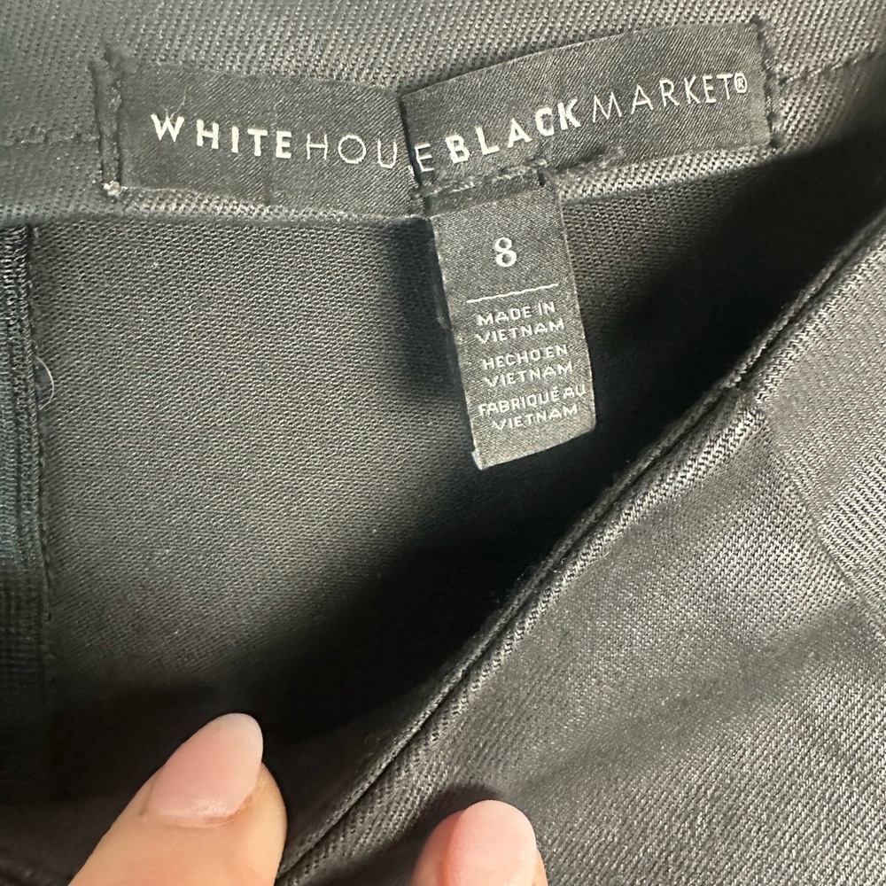 White House Black Market Faux Leather Fit & Flare Dress (Size 8) 🖤 - Picture 2 of 9